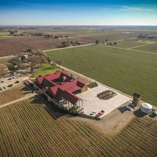 oak farm vineyard from air